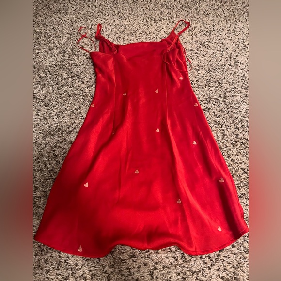 Red Heart Silk Dress - Picture 2 of 3